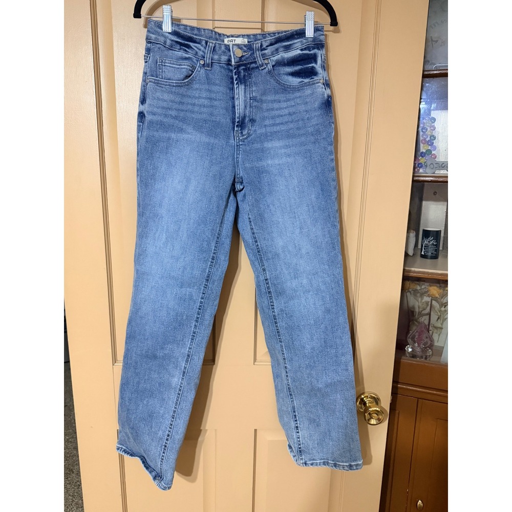 OAT New York Medium Wash High Waisted Straight Leg‎ Jeans Womens Size 4/27